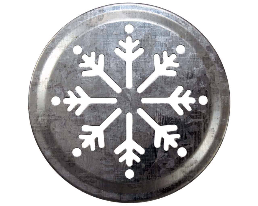 Snowflake Pattern Galvanized Metal Lid Insert for RM Mason Jars 10 Pack