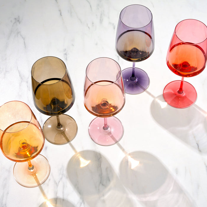 Reserve Nouveau Crystal Wine Glasses in Moonrise, Set of 4