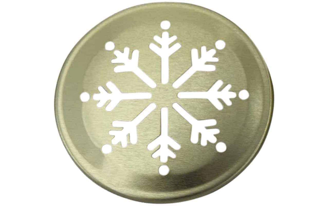 Snowflake Pattern Gold Lid Inserts for RM Mason Jars 10 Pack