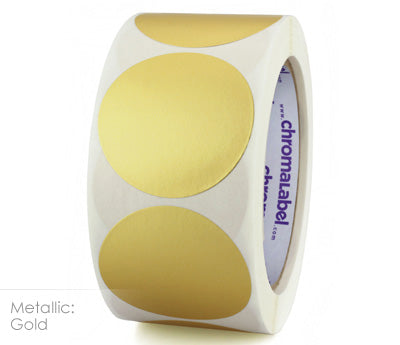 2" Permanent Color-Code Round Dot Inventory Labels: 500/Roll