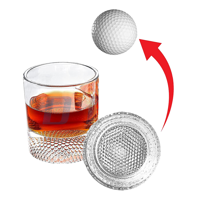 The Wine Savant Golf Ball Whiskey Glasses Set of 2-8oz Golf Gifts - Unique Whiskey Golf Glasses Set - Golf Gifts For Men & Women - Gifts for Golfers Golf Accessories Golf Ball Glasses (2 pack)