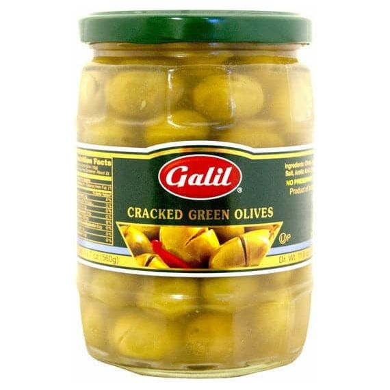 Green Olives | Cracked | Jar | 19.7 oz | Galil