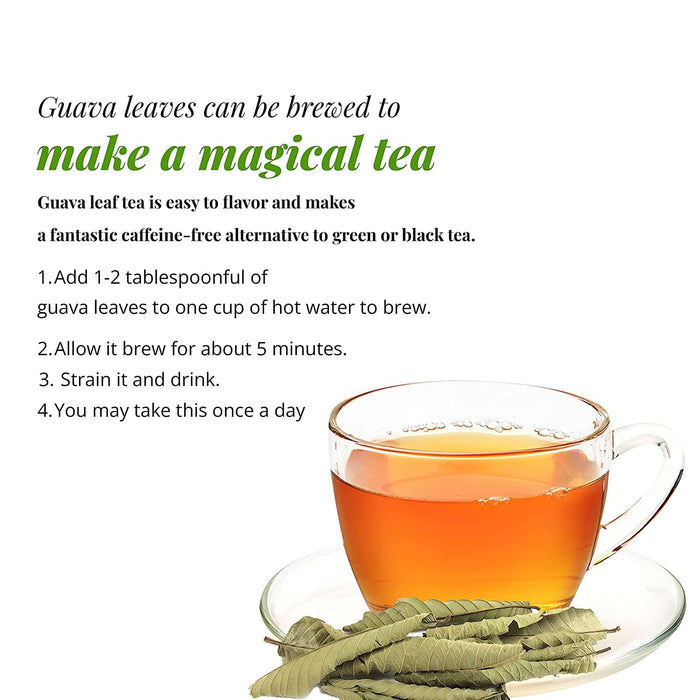 Akshit Dried Guava Leaves ( Hojas De Guayaba ) - 2.6 oz | Pure Guava Leaf for Tea | Feuilles de goyave | Caffeine free, Non GMO, Gluten-free, bio Akshit