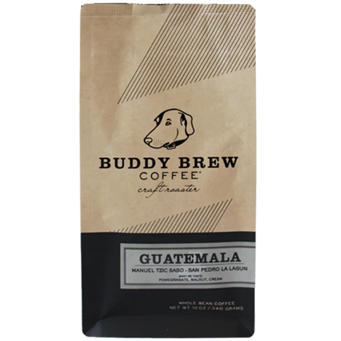 Buddy Brew Coffee Whole Bean Guatemala, 12 Oz Bag (Case of 6)