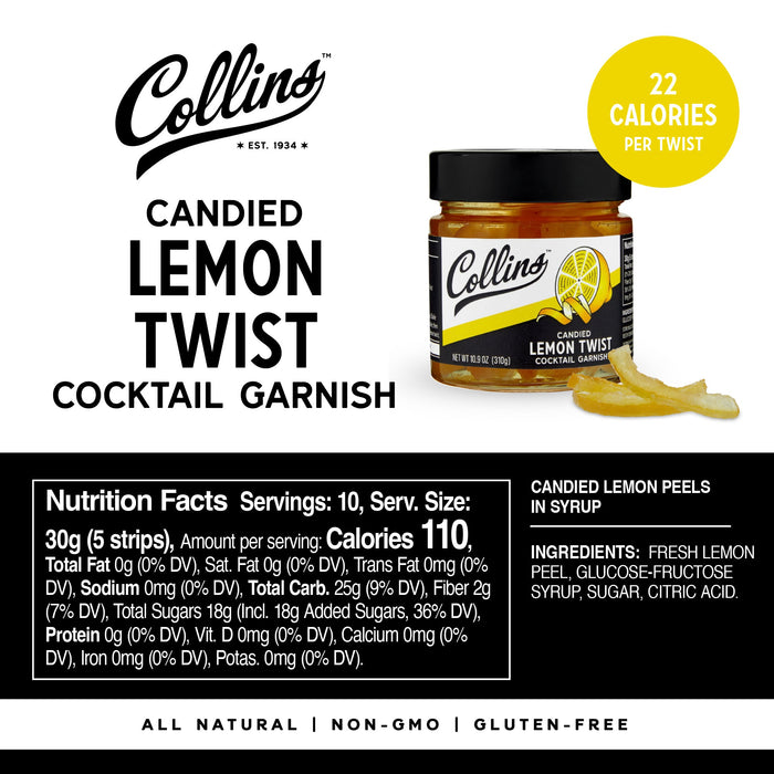Candied Lemon Twist in Syrup 10.9 oz , Set of 6