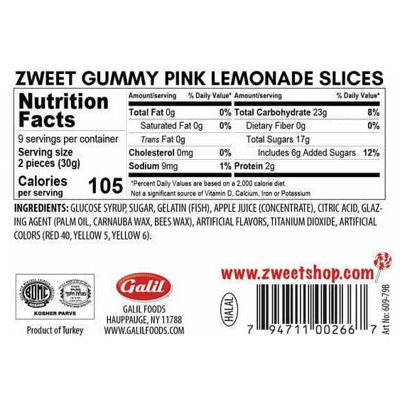 Gummy Pink Lemonade Slices | Zweet | 10 oz