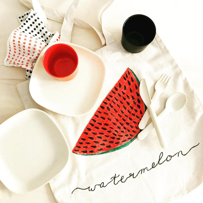 Bamboo Side Plate - 4 Piece Set - Off White