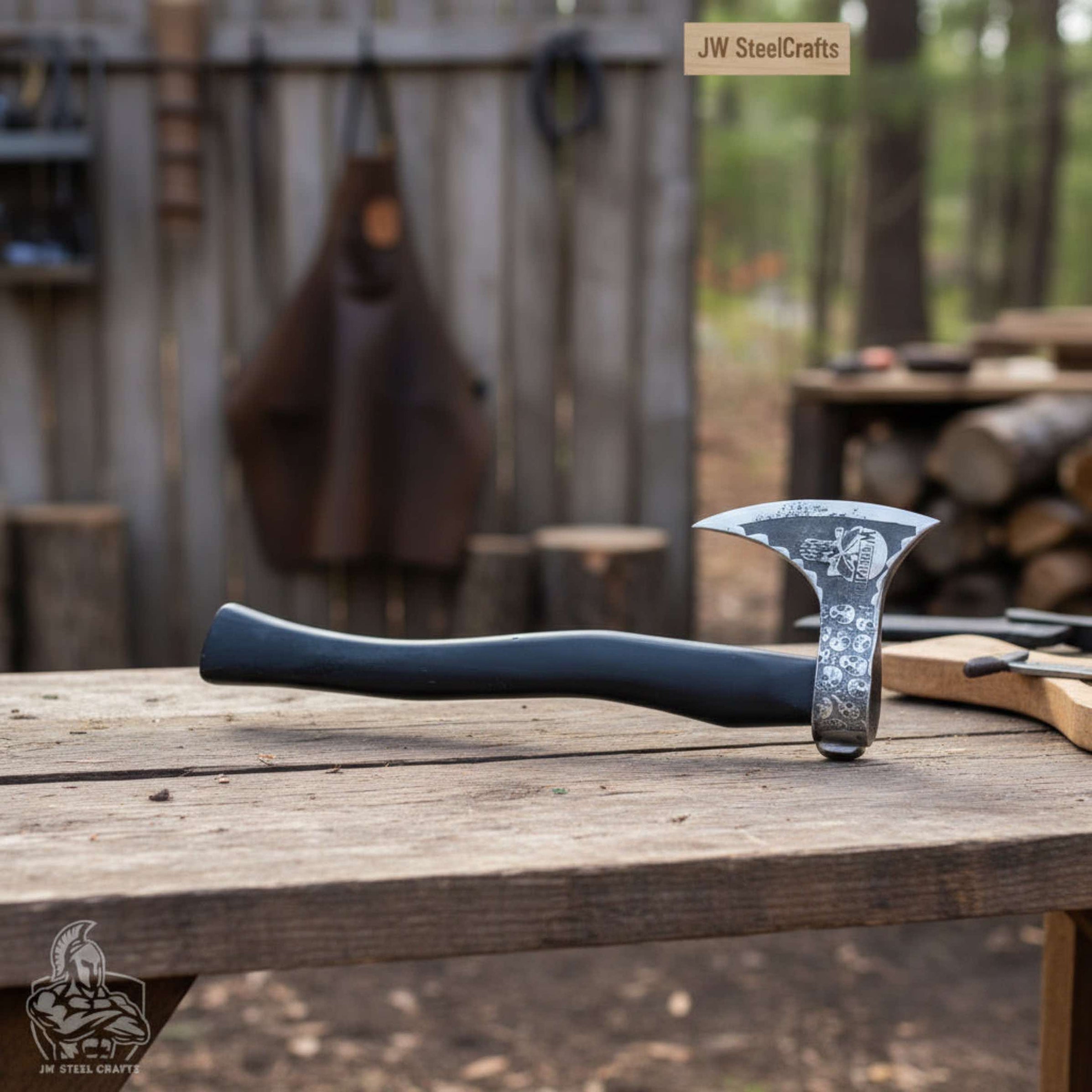 Hand-finished Bearded Axe – Detailed Etched Steel Head with Minimalist ...