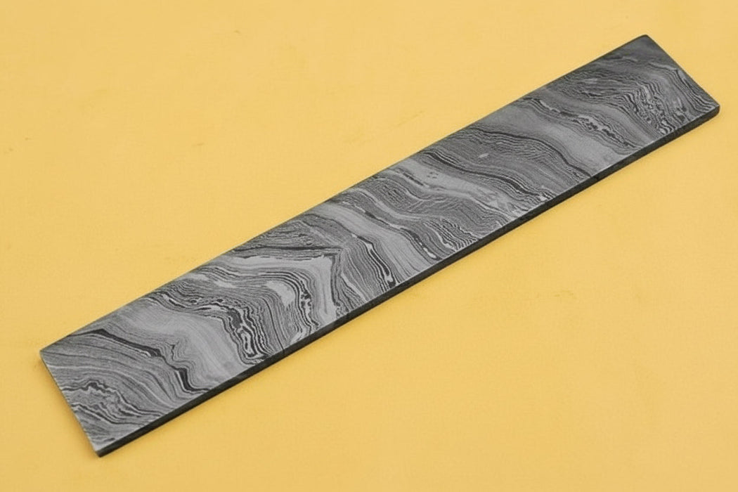 9 Inch Damascus Steel Billet Bar 2 Inch Wide Pattern Welded Blank for Knife and Blade Making
