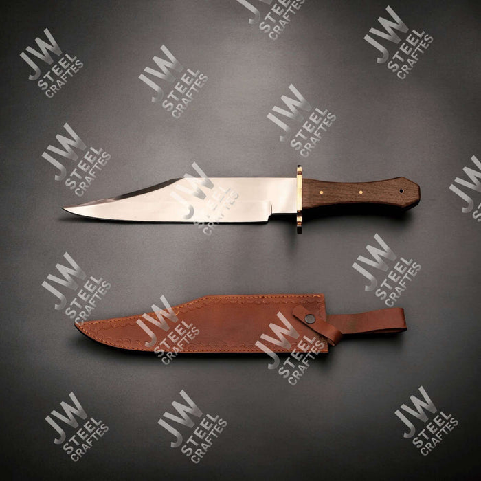 Handmade Carbon Steel Frontier Bowie Knife with Rosewood Handle | JW SteelCrafts