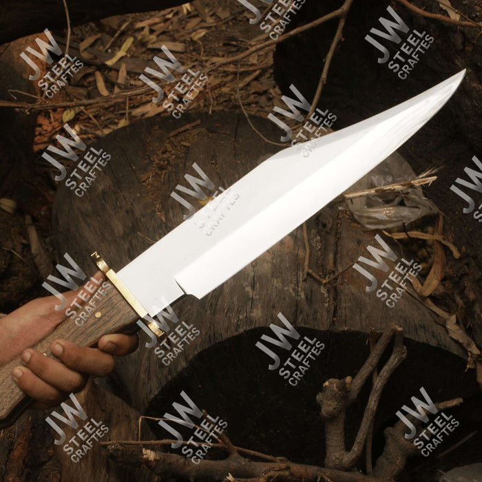 Handmade Carbon Steel Frontier Bowie Knife with Rosewood Handle | JW SteelCrafts
