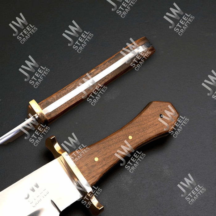 Handmade Carbon Steel Frontier Bowie Knife with Rosewood Handle | JW SteelCrafts