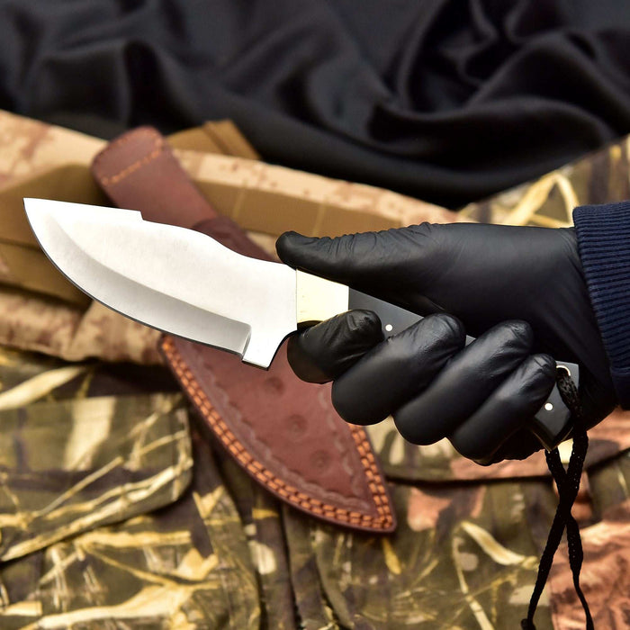 Handcrafted Stainless Steel Outdoor Knife with Black Resin Handle | JW SteelCrafts