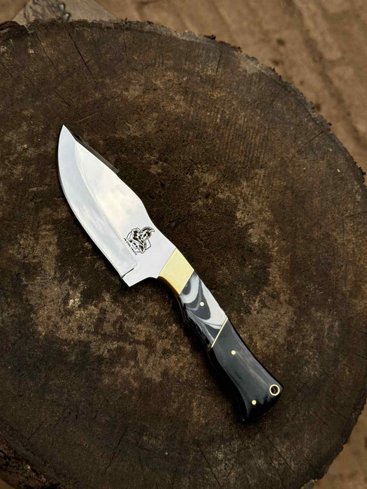 Handcrafted Stainless Steel Outdoor Knife with Black Resin Handle | JW SteelCrafts
