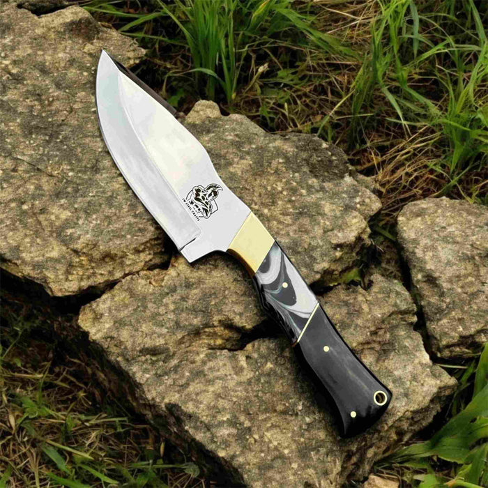 Handcrafted Stainless Steel Outdoor Knife with Black Resin Handle | JW SteelCrafts