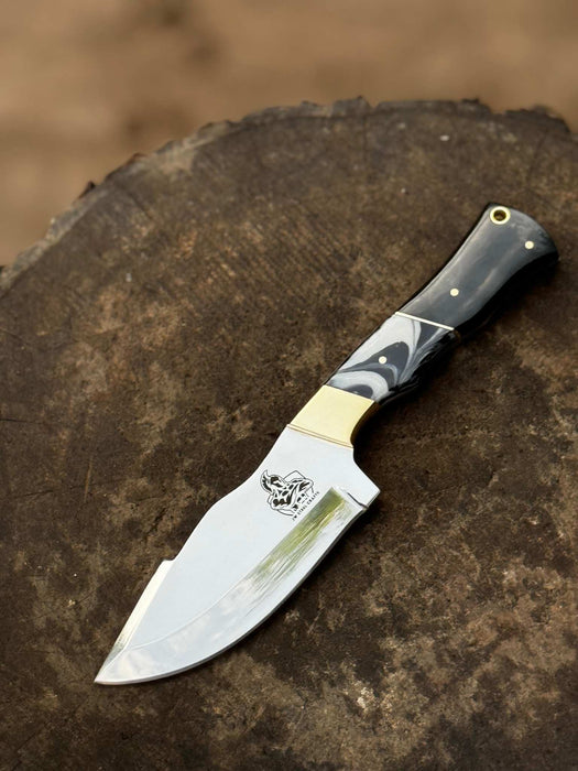 Handcrafted Stainless Steel Outdoor Knife with Black Resin Handle | JW SteelCrafts