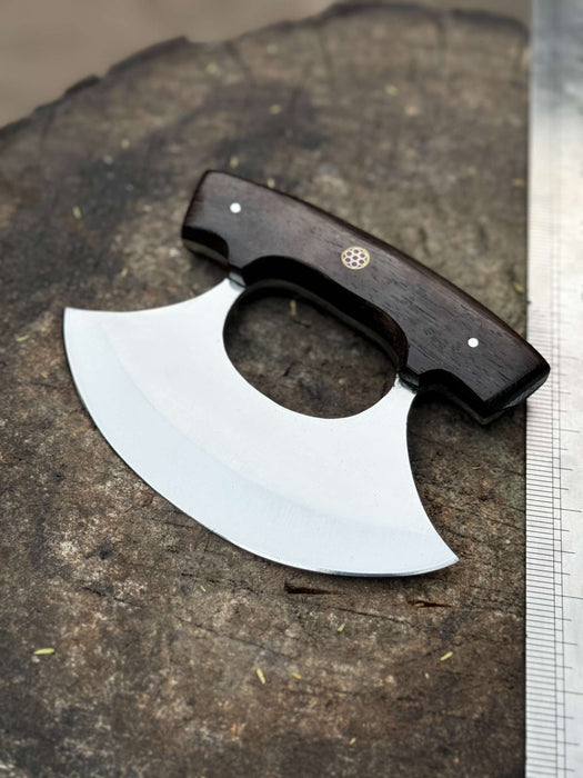 Handcrafted Ulu Chopper Knife – Wenge Wood Handle | Stainless Steel Blade | JW SteelCrafts