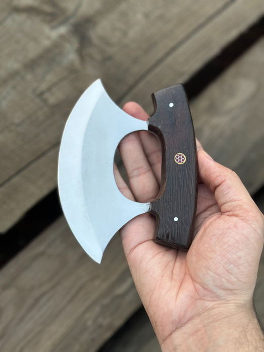 Handcrafted Ulu Chopper Knife – Wenge Wood Handle | Stainless Steel Blade | JW SteelCrafts