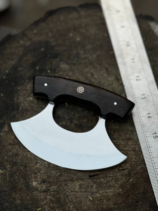 Handcrafted Ulu Chopper Knife – Wenge Wood Handle | Stainless Steel Blade | JW SteelCrafts