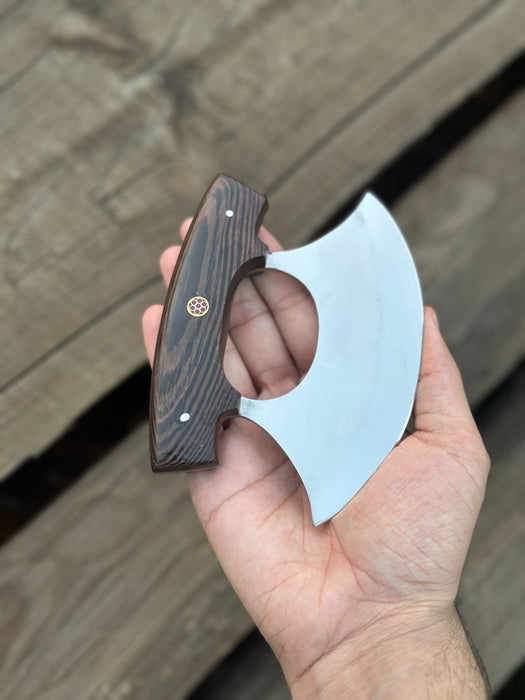 Handcrafted Ulu Chopper Knife – Wenge Wood Handle | Stainless Steel Blade | JW SteelCrafts