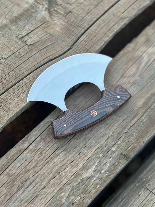 Handcrafted Ulu Chopper Knife – Wenge Wood Handle | Stainless Steel Blade | JW SteelCrafts
