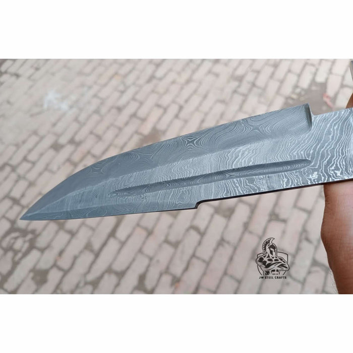 Handcrafted Coffin Handle Bowie Knife in Twisted Damascus Steel