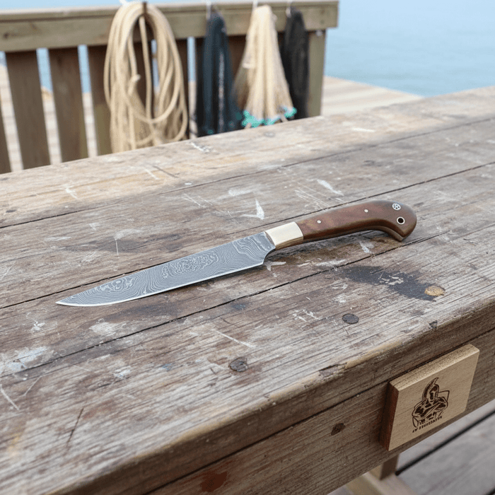 Handmade Damascus Fillet Knife - Premium Blade for Fish Processing & Trimming