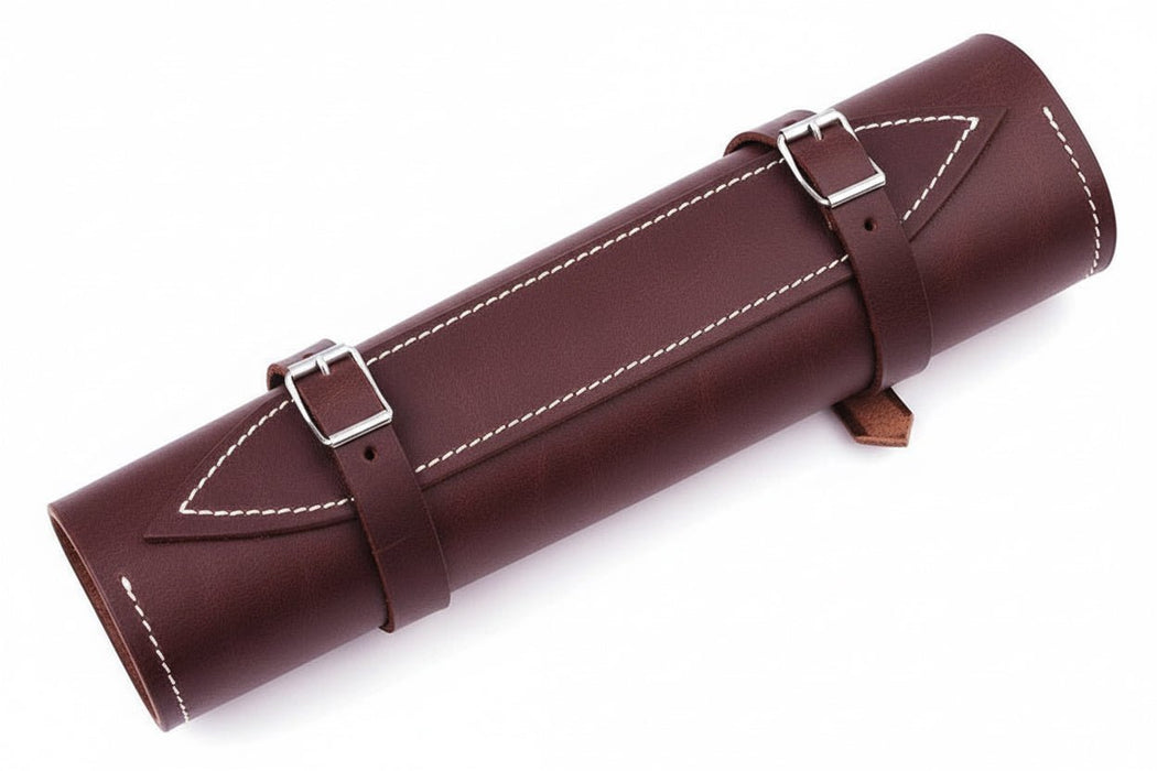 Handmade Damascus Kitchen Knife Set with Pakka Wood Handles and Leather Roll, Full Tang Chef Santoku Cleaver Utility and Paring Knives, Professional Culinary Collection