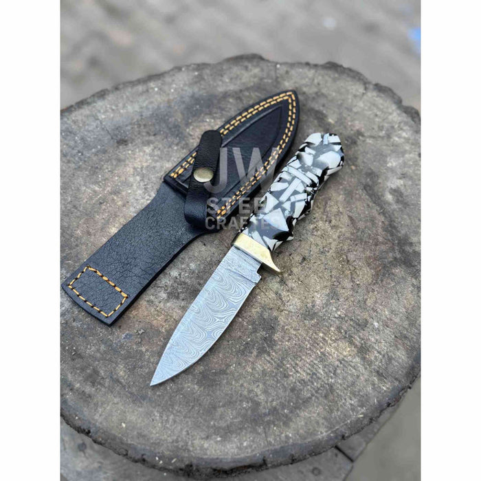 Handmade 7 Inch Damascus Outdoor Utility Knife – Multiple Handle Options