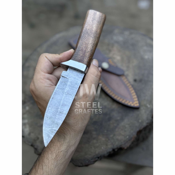 Handmade 7 Inch Damascus Outdoor Utility Knife – Multiple Handle Options
