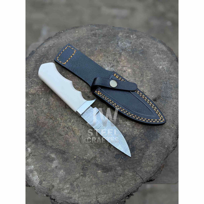 Handmade 7 Inch Damascus Outdoor Utility Knife – Multiple Handle Options