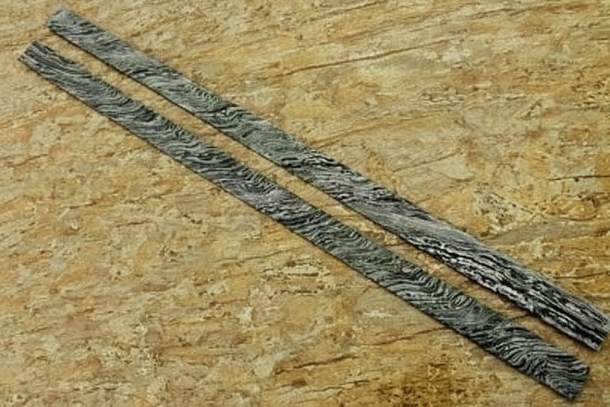 Handmade Damascus Steel 27 Inches Forged Billets Pair - Fire Storm Pat ...