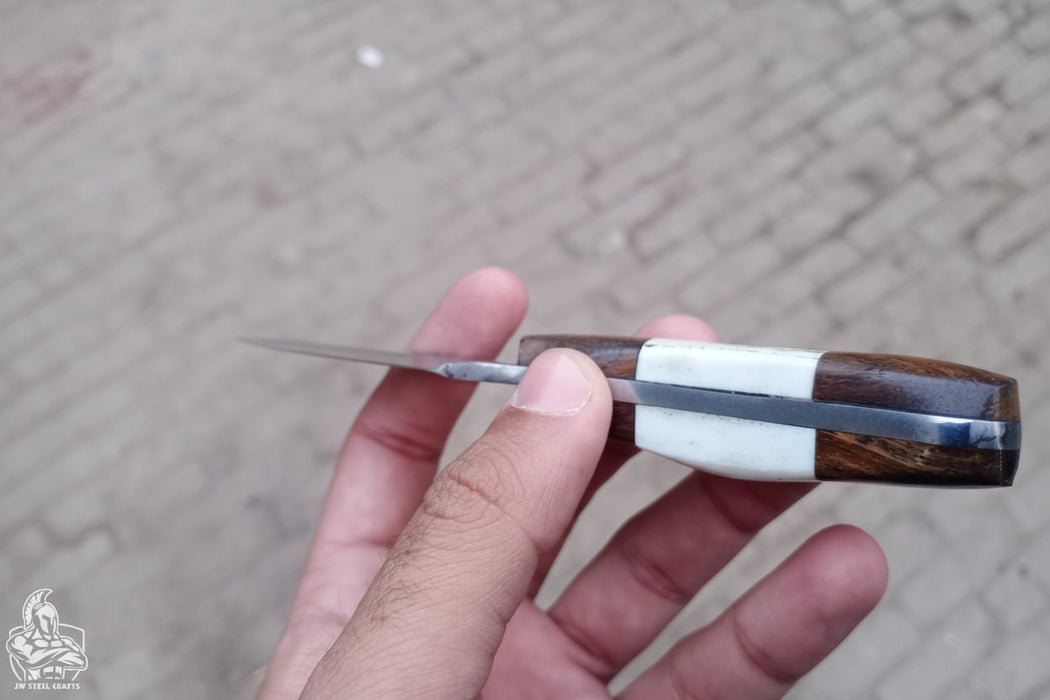 Handmade Skinner Knife Deer Horn Handle Fixed Blade Hunting Knife