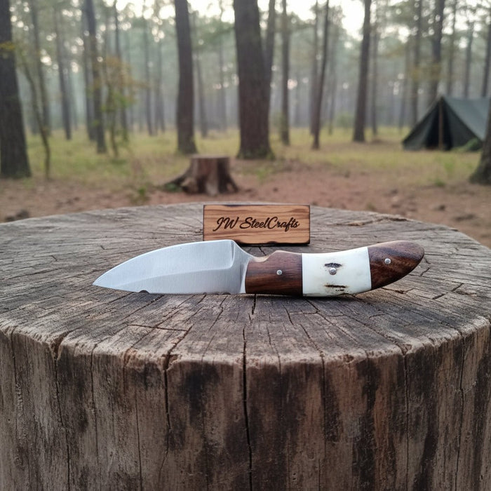 Handmade Skinner Knife Deer Horn Handle Fixed Blade Hunting Knife