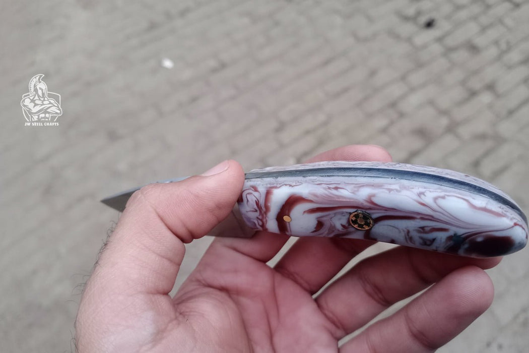 Handmade Skinner Knife Resin Handle 6 Inch Overall Fixed Blade Hunting Knife
