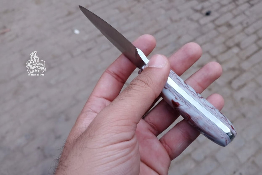 Handmade Skinner Knife Resin Handle 6 Inch Overall Fixed Blade Hunting Knife