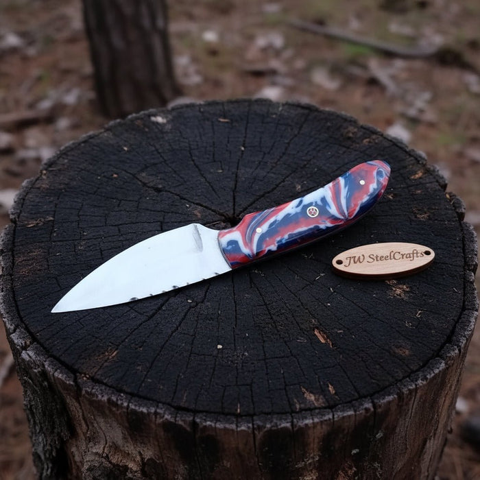 Handmade Skinner Knife Resin Handle Fixed Blade Hunting Knife JW SteelCrafts