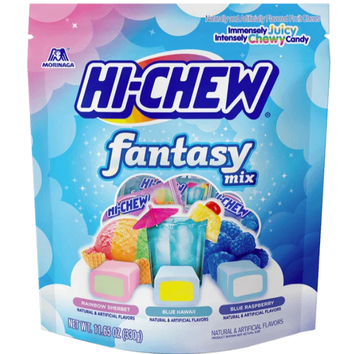Morinaga Hi Chew Fantasy Mix Bag, Rainbow Sherbert, Blue Hawaii, Blue Raspberry