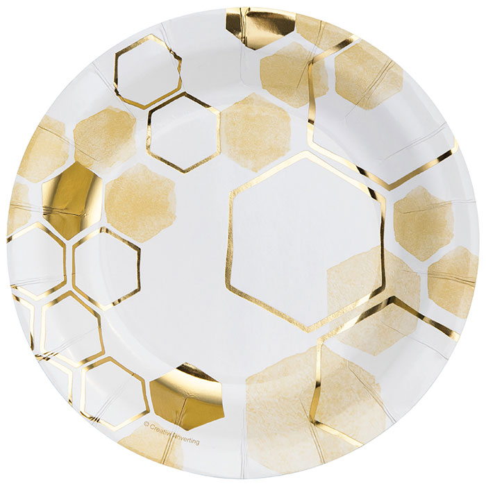 Bulk Honeycomb Paper Dessert Plates (96 per Case)