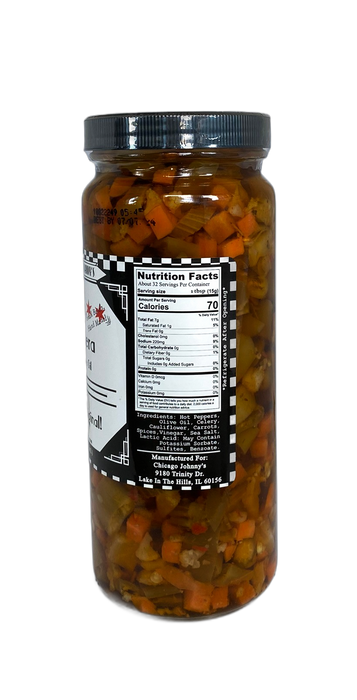 Chicago Johnnys Hot Giardiniera With Olive Oil | Chicagos Best Giardiniera