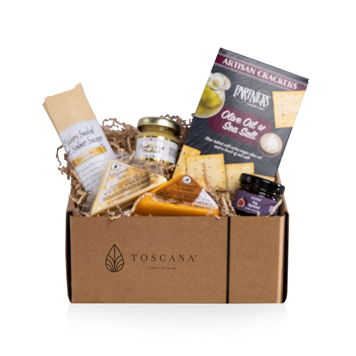 Acacia Circo Cheese Board with Gourmet Gift Pack