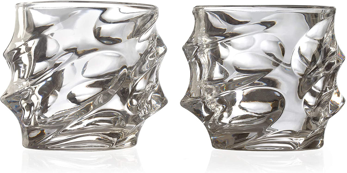 The Wine Savant Wine and Whiskey Mountain Decanter with 4 Glasses and Wood Tray 750 ML