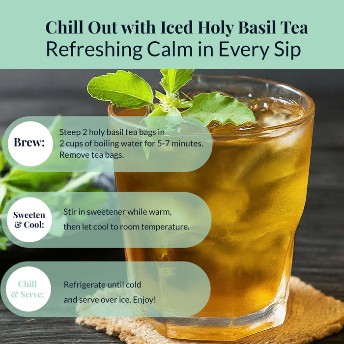 Akshit Holy Basil Tea ( Tulsi Leaf Tea ) ( 75 Tea Bags), Made with Pure Dried Holy Basil Tea Leaves Immune Support Tea, Caffeine-free, Non-Gmo, Tulsi Tea.