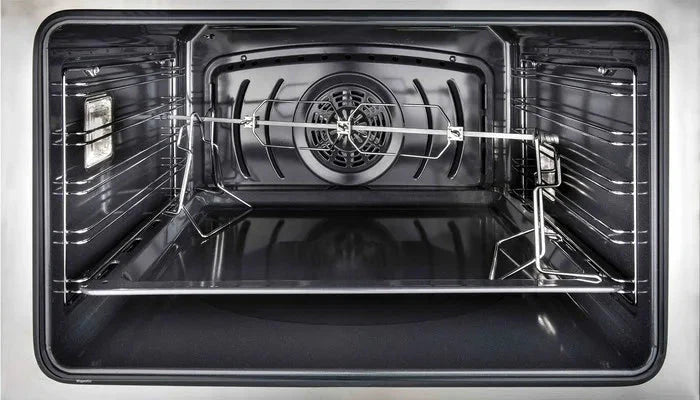 ILVE 36" Majestic II Dual Fuel Range, Brass Trim, Midnight Blue UM09FDNS3MBG