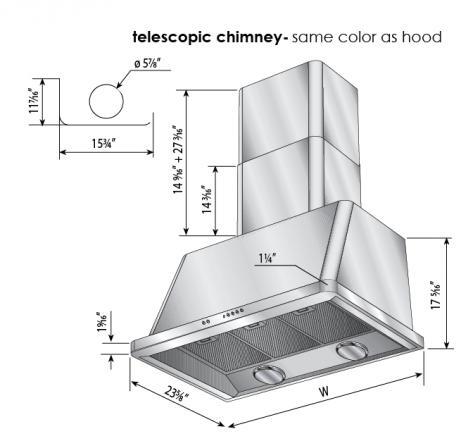 ILVE Majestic 36" Blue Wall Mount Convertible Range Hood UAM90MB
