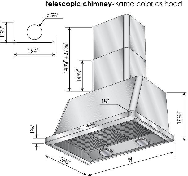 ILVE Majestic 60" Glossy Black, Wall Mount Convertible Range Hood UAM150BK