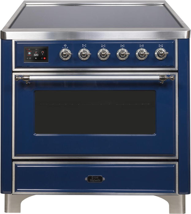 ILVE Majestic II 36" Induction Range Midnight Blue Chrome Trim UMI09NS3MBC