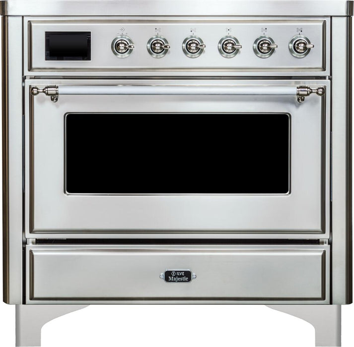 ILVE Majestic II 36" Induction Range Stainless Steel Chrome Trim UMI09NS3SSC