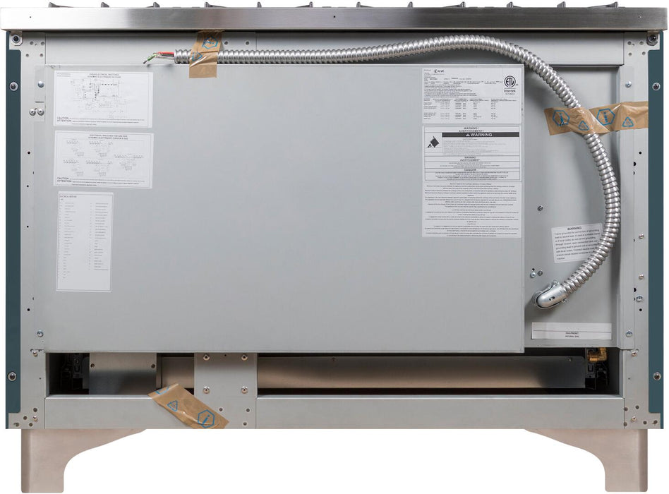 ILVE Majestic II 48" Dual Fuel Liquid Propane Freestanding Range, Blue Grey, Chrome Trim UM12FDNS3BGCLP