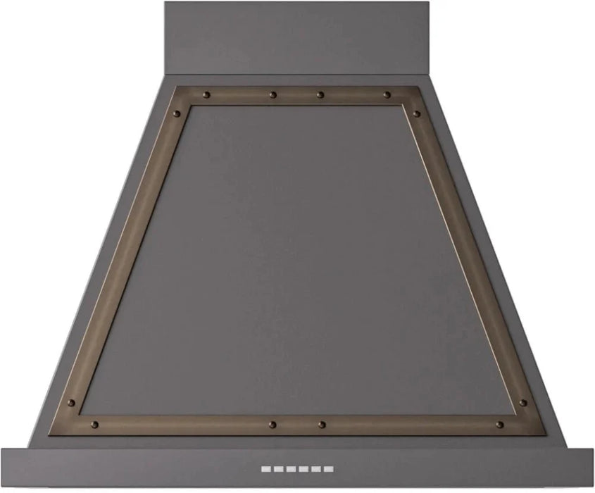 ILVE Nostalgie 30" Wall Mount Matte Graphite , Bronze Trim Range Hood UANB30MGB
